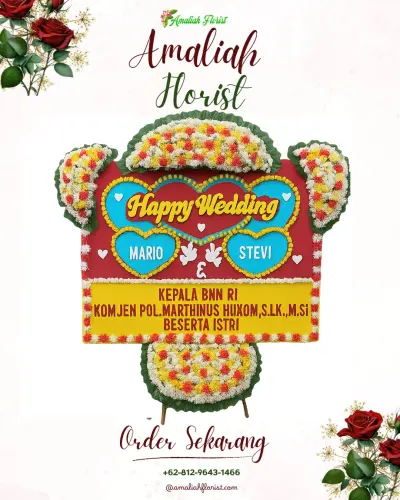 Karangan Papan Bunga Pernikahan di Bagan Deli